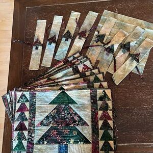 NEW, handmade, Christmas Holiday placemat napkin set for 8